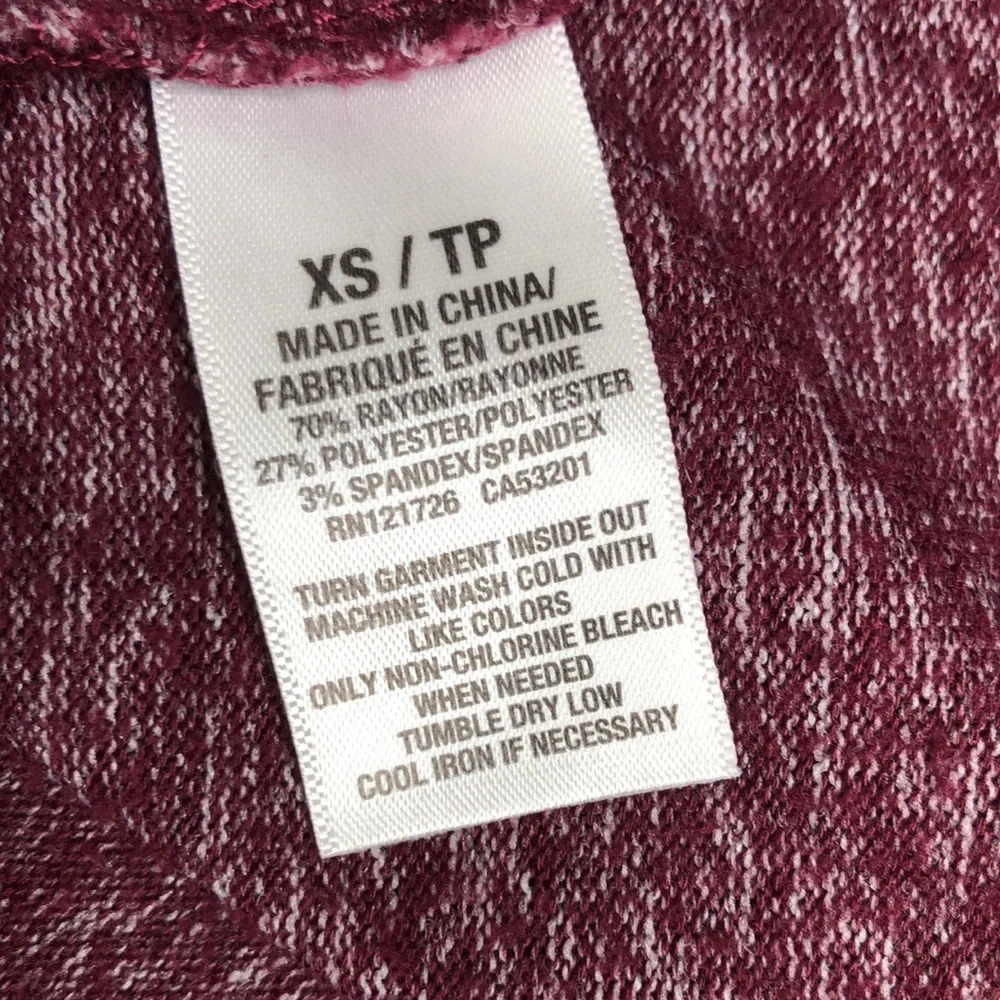 Aeropostale Cardigan Burgundy Marled Button Down Longline Duster Size XS - Picture 8 of 11